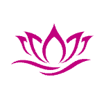 We Thrive Collective logo featuring a magenta lotus flower icon