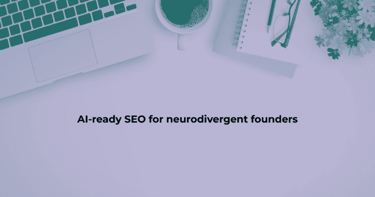 AI-ready SEO for neurodivergent founders: A nautilus shell representing structured, non-linear growth on a calm sand background.