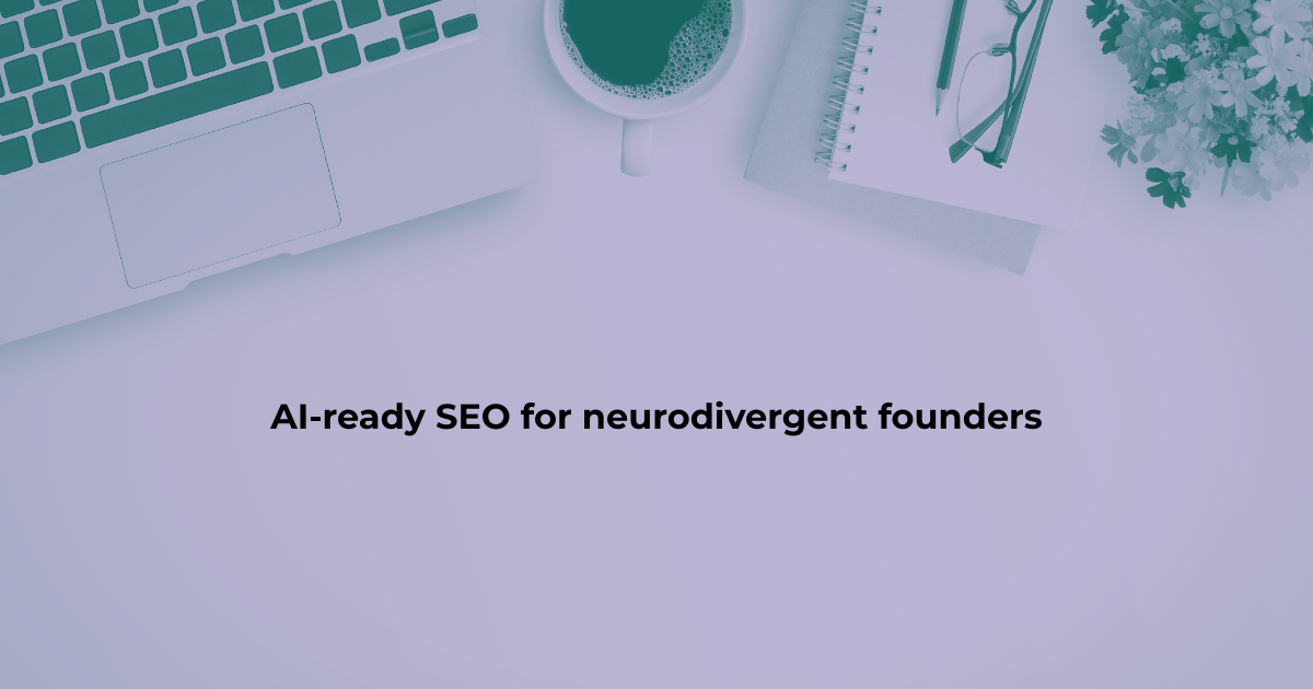 AI-ready SEO for neurodivergent founders: A nautilus shell representing structured, non-linear growth on a calm sand background.