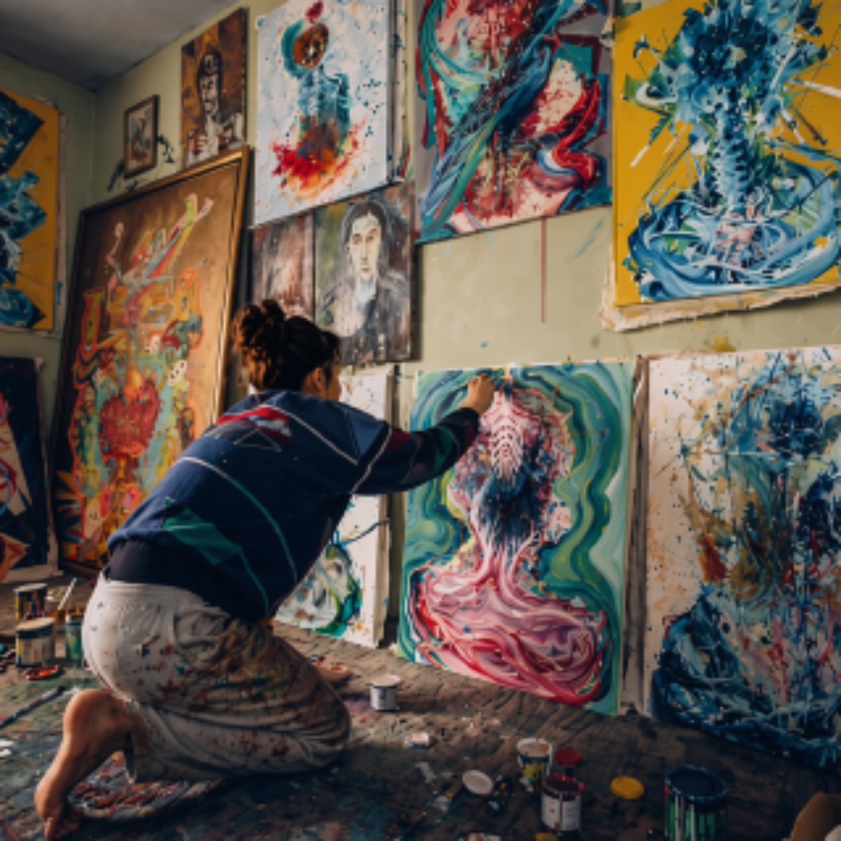 visual-artist-working-in-her-studio-done-for-you-business-setup-for-creatives-—-gets-the-keyword-in-without-being-forced.